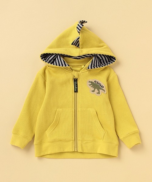 kladskap（クレードスコープ）の「サガラ恐竜ジップパーカ（パーカー・キッズ・マスタード/トップグレー/モカ・100cm/120cm/80ｃｍ/110cm/90cm/130cm）」の3枚目の写真
