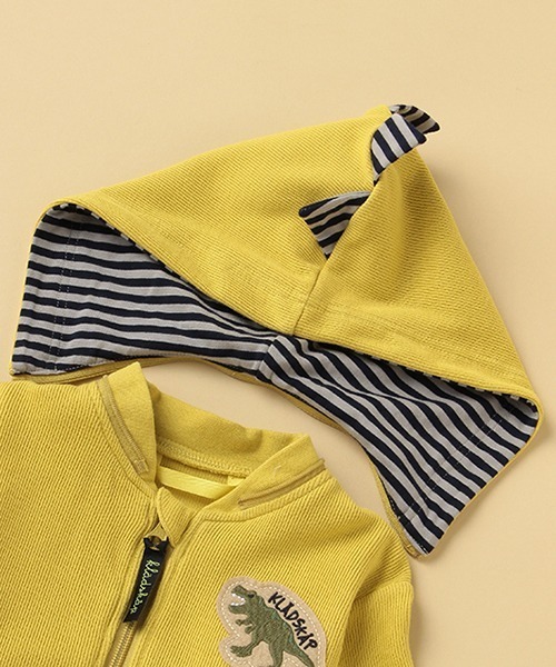 kladskap（クレードスコープ）の「サガラ恐竜ジップパーカ（パーカー・キッズ・マスタード/トップグレー/モカ・100cm/120cm/80ｃｍ/110cm/90cm/130cm）」の10枚目の写真