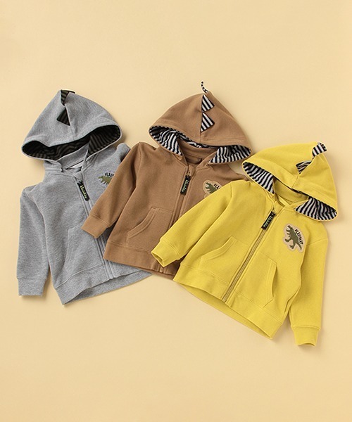 kladskap（クレードスコープ）の「サガラ恐竜ジップパーカ（パーカー・キッズ・マスタード/トップグレー/モカ・100cm/120cm/80ｃｍ/110cm/90cm/130cm）」の17枚目の写真