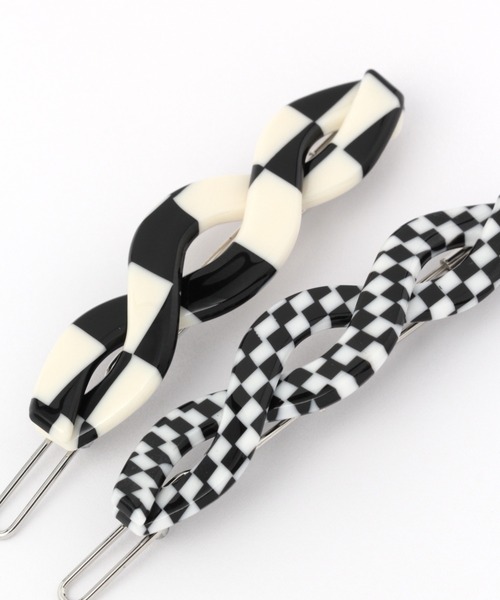 Me%（ミィパーセント）の「チェッカーローマピン（ヘアピン・レディース・ブラック/サックスブルー/ライトグレー・FREE）」の17枚目の写真