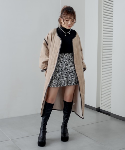 RASVOA(ラスボア)の「パターンヘムプリーツミニスカート(スカート・レディース・ブラック/ブラウン・FREE)」の8枚目の写真