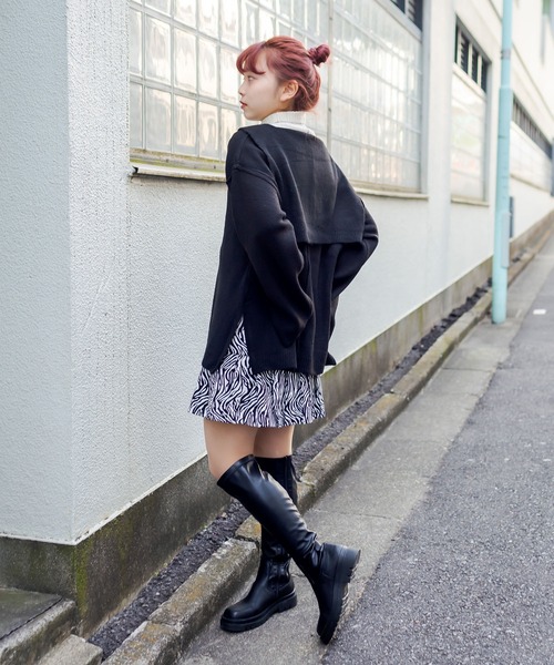 RASVOA(ラスボア)の「パターンヘムプリーツミニスカート(スカート・レディース・ブラック/ブラウン・FREE)」の3枚目の写真