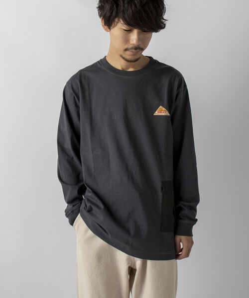 KELTY(ケルティ)の「【KELTY/ケルティ】GLOSTER別注 カーゴポケット付 ロングスリーブTシャツ(Tシャツ/カットソー・メンズ・ホワイト/チャコールグレー/ベージュ/オレンジ・MEDIUM/LARGE)」の13枚目の写真