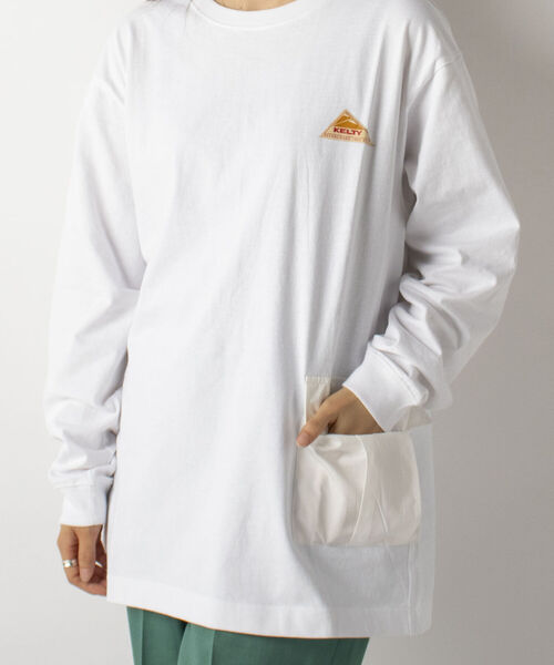 KELTY(ケルティ)の「【KELTY/ケルティ】GLOSTER別注 カーゴポケット付 ロングスリーブTシャツ(Tシャツ/カットソー・メンズ・ホワイト/チャコールグレー/ベージュ/オレンジ・MEDIUM/LARGE)」の5枚目の写真