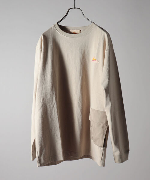 KELTY(ケルティ)の「【KELTY/ケルティ】GLOSTER別注 カーゴポケット付 ロングスリーブTシャツ(Tシャツ/カットソー・メンズ・ホワイト/チャコールグレー/ベージュ/オレンジ・MEDIUM/LARGE)」の10枚目の写真