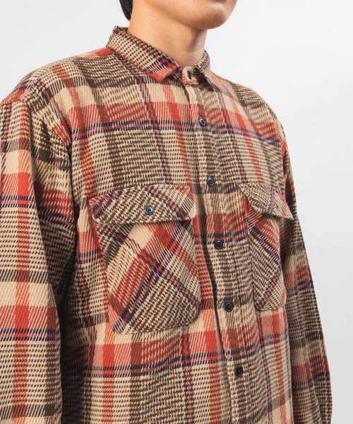 Port Bridge(ポートブリッジ)の「PORT BRIDGE DRILL TWILL PLAID SHIRTS ポートブリッジ オーバーサイズ チェックシャツ(シャツ/ブラウス・メンズ・ベージュ/カーキ・MEDIUM/LARGE)」の3枚目の写真
