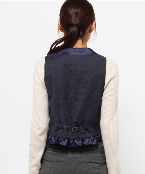 axes アクシーズ 紺色 ベスト ジャカードホルターベスト ジャカードホルターベスト（ベスト）｜axes femme POETIQUE