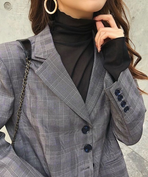 LAC-VERT（ラック・ヴェール）の「シアーハイネックトップス（Tシャツ/カットソー・レディース・ブラック/ベージュ/ブラウン/グレー/ホワイト/ピンク・FREE）」の13枚目の写真