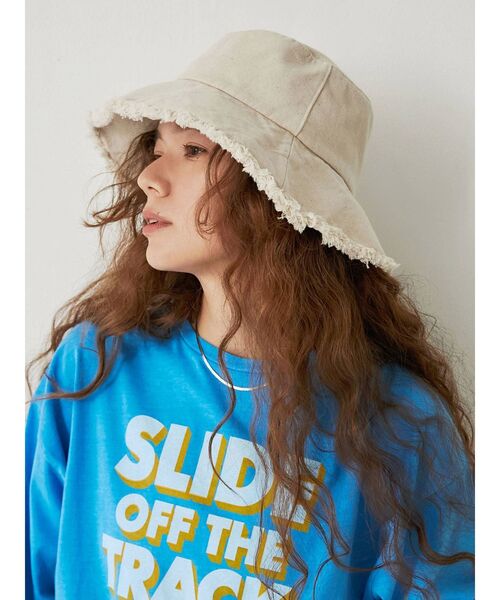 Ungrid（アングリッド）の「キャンバスバケットハット（ハット・レディース・アイボリー/ブラック/モカ・FREE）」の2枚目の写真