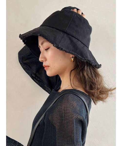 Ungrid（アングリッド）の「キャンバスバケットハット（ハット・レディース・アイボリー/ブラック/モカ・FREE）」の3枚目の写真