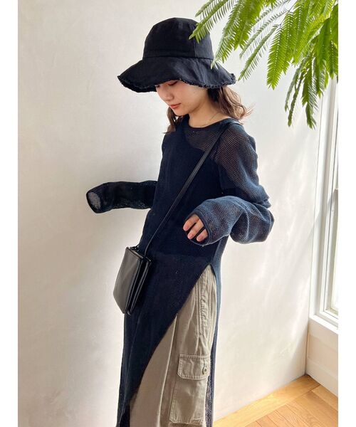 Ungrid（アングリッド）の「キャンバスバケットハット（ハット・レディース・アイボリー/ブラック/モカ・FREE）」の8枚目の写真