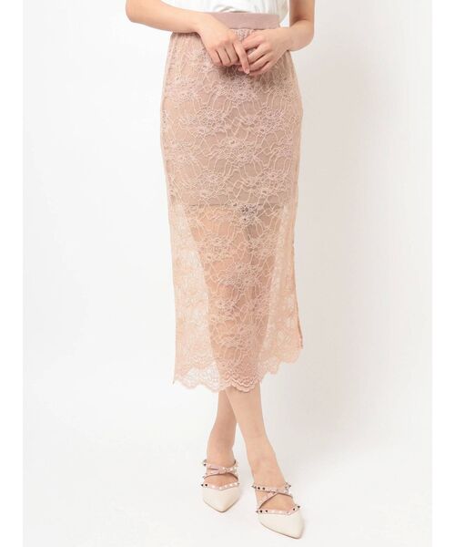 RESEXXY(リゼクシー)の「リバーシブルレースニットスカート【セットアップ着用可能】(スカート・レディース・ホワイト/ブラック/ベージュ・FREE)」の1枚目の写真