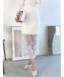 RESEXXY | リバーシブルレースニットスカート【セットアップ着用可能】(スカート)