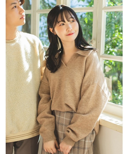 fifth calin（フィフスカラン）の「襟付きハイゲージニット（ニット