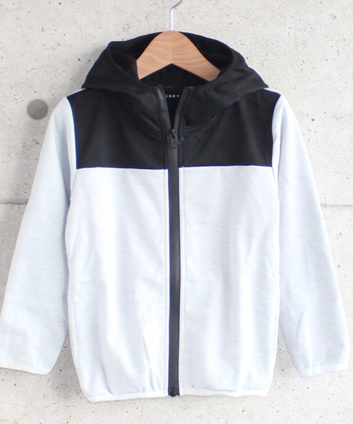 THE CASUAL（カジュアル）の「防風 ジップアップ パーカー キッズ（パーカー・キッズ・ブラック/チャコール/ホワイト系その他2/グレー系/杢グレー/グレー系その他/ホワイト/ホワイト系その他・160cm/150cm/140cm/130cm/120cm/110cm）」の3枚目の写真