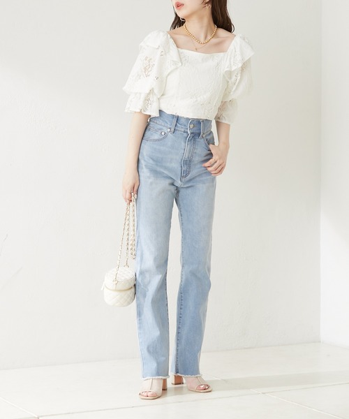 Chico（チコ）の「バックレースアップデニムパンツ（デニムパンツ・レディース・ホワイト/ライトブルー/ネイビー・SMALL/MEDIUM）」の21枚目の写真