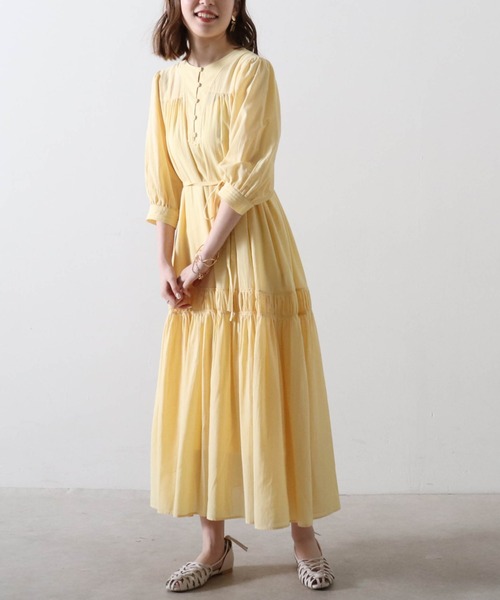 Cheek（チーク）の「ピンタックティアードワンピース（ワンピース・レディース・ミント/オフホワイト/イエロー・FREE）」の19枚目の写真