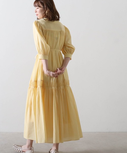 Cheek（チーク）の「ピンタックティアードワンピース（ワンピース・レディース・ミント/オフホワイト/イエロー・FREE）」の20枚目の写真