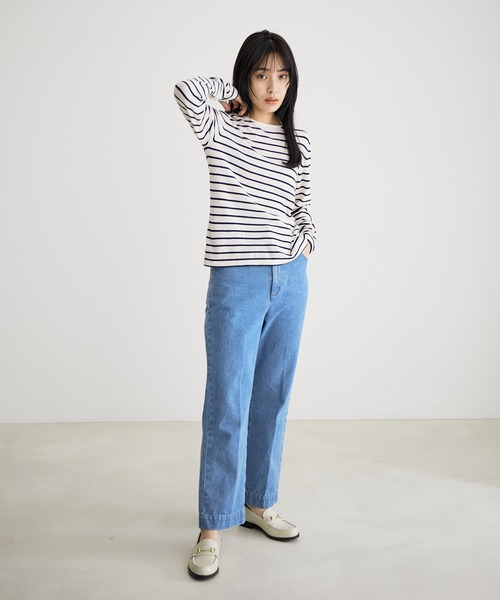 SALON adam et rope'（サロン アダム エ ロペ）の「【極上の肌ざわり】ロングスリーブプルオーバー -CreamyCotton /クリーミーコットン-（Tシャツ/カットソー・レディース・パープル/イエロー/ホワイト系その他2・FREE）」の12枚目の写真