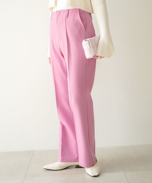 rectangle（レクタングル）の「ハイウエストスラックスパンツ（スラックス・レディース・ブラック/ピンク/イエロー・SMALL/MEDIUM）」の2枚目の写真