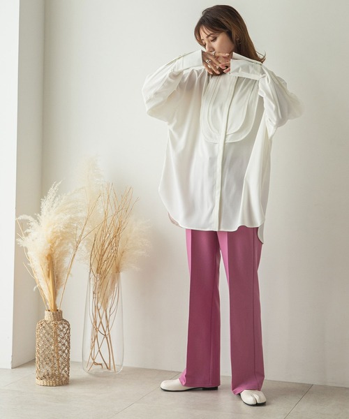 rectangle（レクタングル）の「ハイウエストスラックスパンツ（スラックス・レディース・ブラック/ピンク/イエロー・SMALL/MEDIUM）」の4枚目の写真