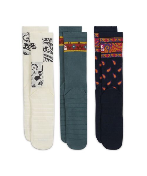 NIKE SB（ナイキエスビー）の「ナイキ SB エブリデイ マックス ライトウェイト スケート クルー ソックス (3足) / Nike SB Everyday Max Lightweight Skate Crew Socks (3 Pairs)（ソックス/靴下・メンズ・マルチ・23-25/27-29/25-27/21-23）」の3枚目の写真