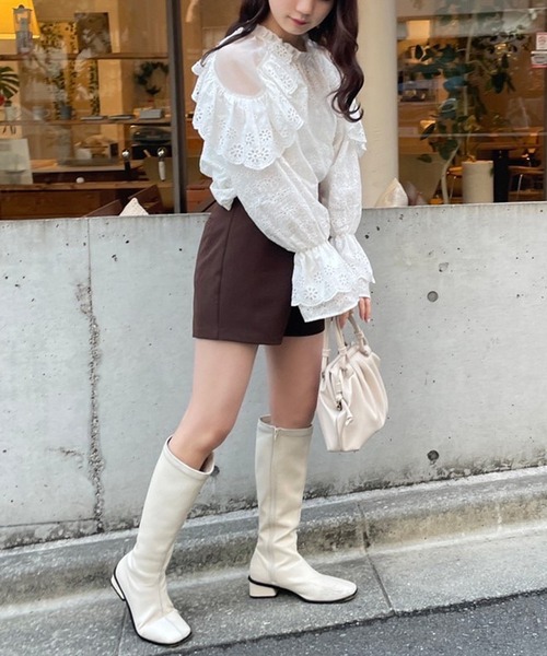 one after another NICE CLAUP(ワンアフターアナザーナイスクラップ)の「美シルエットシンプルショートパンツ(その他パンツ・レディース・ブラック/ブラウン/チェック・FREE)」の9枚目の写真