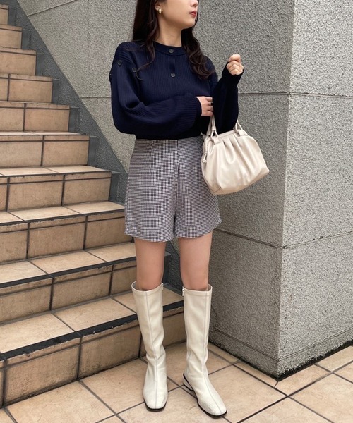 one after another NICE CLAUP(ワンアフターアナザーナイスクラップ)の「美シルエットシンプルショートパンツ(その他パンツ・レディース・ブラック/ブラウン/チェック・FREE)」の16枚目の写真