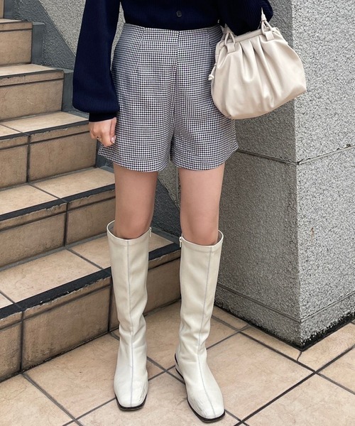 one after another NICE CLAUP(ワンアフターアナザーナイスクラップ)の「美シルエットシンプルショートパンツ(その他パンツ・レディース・ブラック/ブラウン/チェック・FREE)」の13枚目の写真