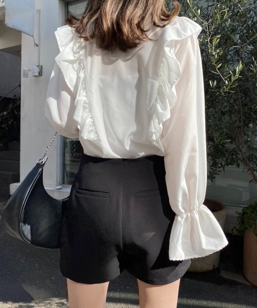 one after another NICE CLAUP(ワンアフターアナザーナイスクラップ)の「美シルエットシンプルショートパンツ(その他パンツ・レディース・ブラック/ブラウン/チェック・FREE)」の5枚目の写真