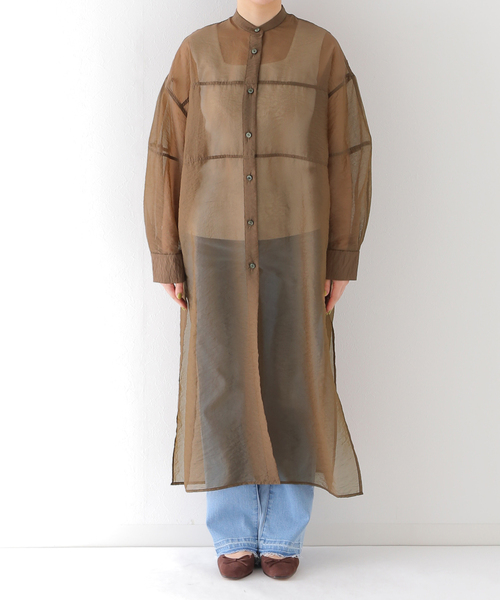 CLANE/クラネ】 SWITCH DESIGN LONG SHEER SHIRTワンピース