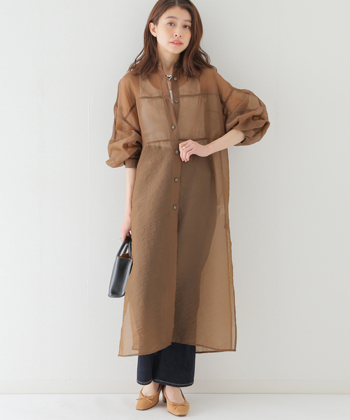 CLANE/クラネ】 SWITCH DESIGN LONG SHEER SHIRTワンピース