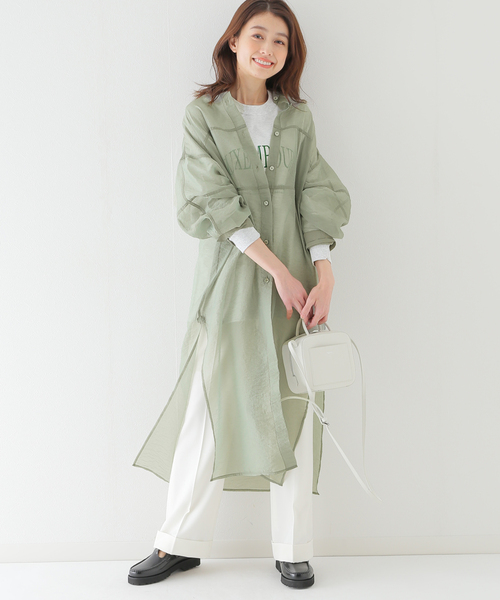 CLANE/クラネ】 SWITCH DESIGN LONG SHEER SHIRTワンピース