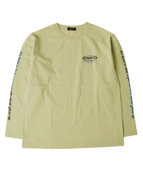 GLAZOS(グラソス)の「OE天竺・ドロップショルダースリーブプリント長袖Tシャツ(Tシャツ/カットソー・キッズ・ベージュ系その他/ブラック/ライム・170cm/130cm/140cm/150cm/160cm)」の6枚目の写真