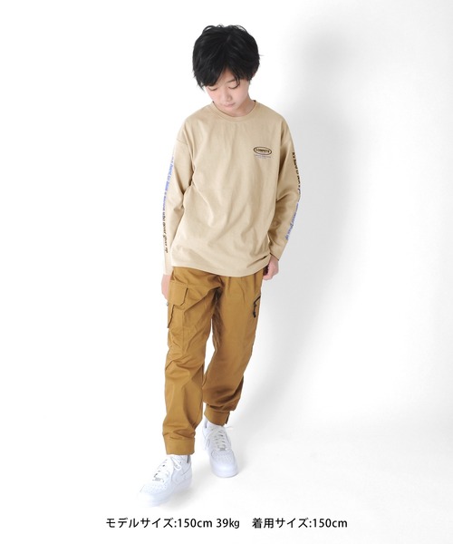 GLAZOS(グラソス)の「OE天竺・ドロップショルダースリーブプリント長袖Tシャツ(Tシャツ/カットソー・キッズ・ベージュ系その他/ブラック/ライム・170cm/130cm/140cm/150cm/160cm)」の18枚目の写真