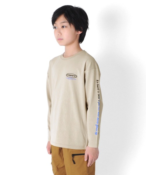 GLAZOS(グラソス)の「OE天竺・ドロップショルダースリーブプリント長袖Tシャツ(Tシャツ/カットソー・キッズ・ベージュ系その他/ブラック/ライム・170cm/130cm/140cm/150cm/160cm)」の16枚目の写真