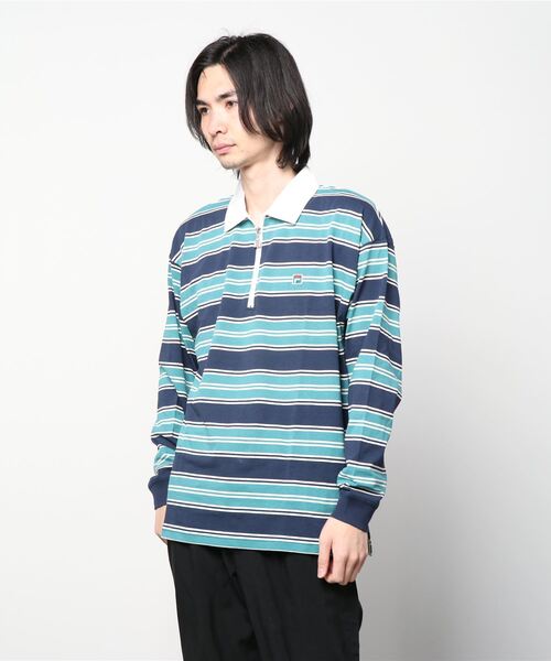 セール Fila フィラ U ﾗｶﾞｰ ラガーシャツ Fm6190 Abc Mart限定 ｸﾞﾘｰﾝ Tシャツ カットソー Fila フィラ のファッション通販 Zozotown