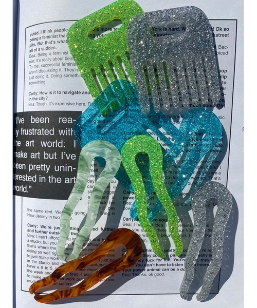 WC（ダブル シー）の「ラメヘアコーム（バレッタ/ヘアクリップ・レディース・ホワイト/ブルー/グリーン・FREE）」の8枚目の写真