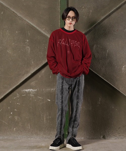 G.O.C（ジーオーシー）の「オーバーサイズレイヤードメッシュロンT（Tシャツ/カットソー・メンズ・ホワイト/ブラック/ブルー/ワイン・MEDIUM/LARGE）」の11枚目の写真