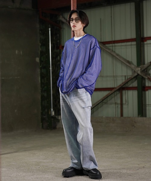 comme des garcons AD2000 メッシュ レイヤード ロンT G.O.C（ジーオーシー）の「オーバーサイズレイヤードメッシュ