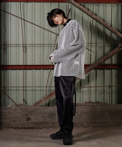 G.O.C（ジーオーシー）の「オーバーサイズレイヤードメッシュロンT（Tシャツ/カットソー・メンズ・ホワイト/ブラック/ブルー/ワイン・MEDIUM/LARGE）」の19枚目の写真