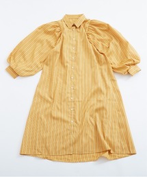 PAPAVER（パパヴェル）の「【PAPAVER】ストライプC柄袖ボリュームワンピース（シャツ/ブラウス）」