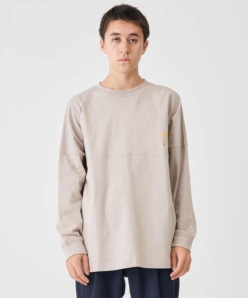 J.PRESS YORK STREET（ジェイプレスヨークストリート）の「【UNISEX】天竺ドルマンロングTシャツ（Tシャツ/カットソー・メンズ・ホワイト系/ベージュ系/ネイビー系・SMALL/MEDIUM/LARGE）」の2枚目の写真