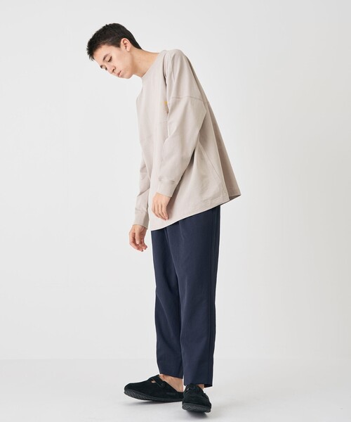 J.PRESS YORK STREET（ジェイプレスヨークストリート）の「【UNISEX】天竺ドルマンロングTシャツ（Tシャツ/カットソー・メンズ・ホワイト系/ベージュ系/ネイビー系・SMALL/MEDIUM/LARGE）」の4枚目の写真