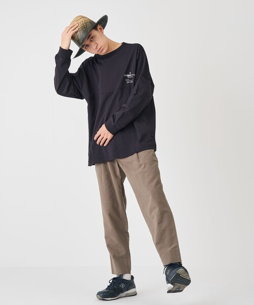 J.PRESS YORK STREET（ジェイプレスヨークストリート）の「【UNISEX】天竺ドルマンロングTシャツ（Tシャツ/カットソー・メンズ・ホワイト系/ベージュ系/ネイビー系・SMALL/MEDIUM/LARGE）」の5枚目の写真
