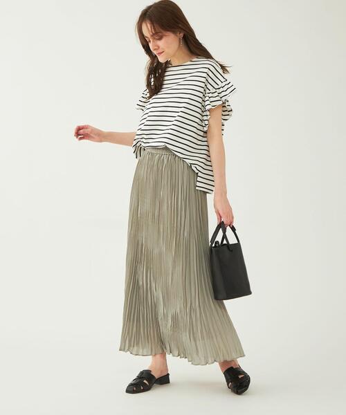Malbon スカート グリーン プリーツ構造 軽量ストレッチ 即購入可⛳ green label relaxing（グリーンレーベルリラクシング）の
