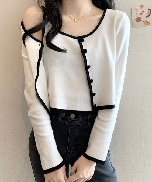 Dita(ディータ)の「配色キャミソール&カーディガン 2pセット(Tシャツ/カットソー・レディース・ホワイト/ブラック/ブラウン・FREE)」の13枚目の写真