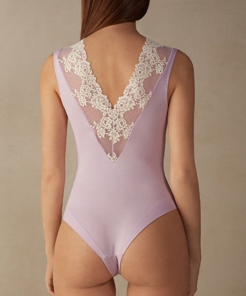 intimissimi ボディ PRETTY FLOWER 各色 Pretty Flower Vネック ボディスーツ（インナーウェア/肌着