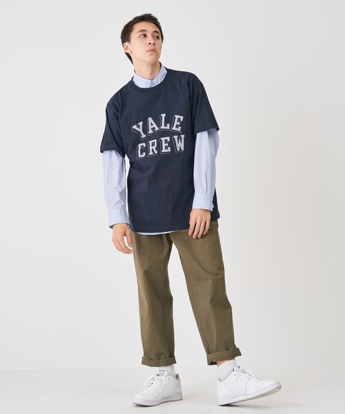 J.PRESS YORK STREET（ジェイプレスヨークストリート）の「【UNISEX】YALE × J.PRESS YORK STREET コラボTシャツ（Tシャツ/カットソー・メンズ・ホワイト系/ライトグレー系/ネイビー系・SMALL/MEDIUM/LARGE）」の5枚目の写真