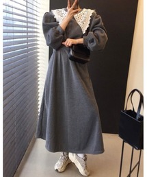 DAIS-Y | レース襟スウェットワンピース(ワンピース)